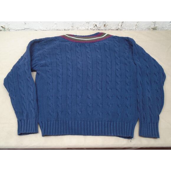 VTG Pebble Beach Men's L Cable Knit Varsity Sweater Chunky Golf Preppy Grandpa - Picture 9 of 9